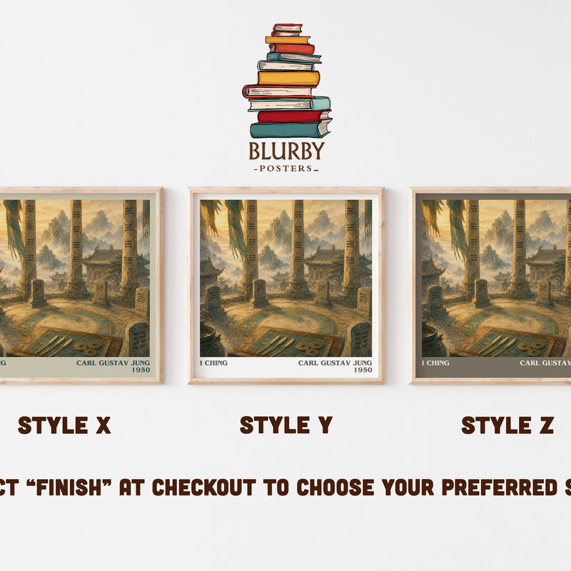 I Ching literary print in frame leaning in hallway – philosophy wall art
