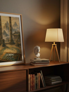 I Ching watercolour print on bookshelf – Carl Gustav Jung fan gift