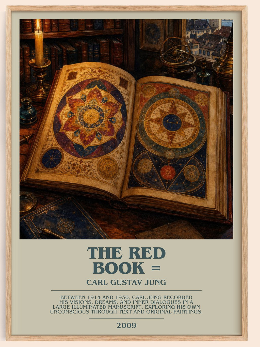 The red book = bookish book poster by Carl Gustav Jung – framed literary art print