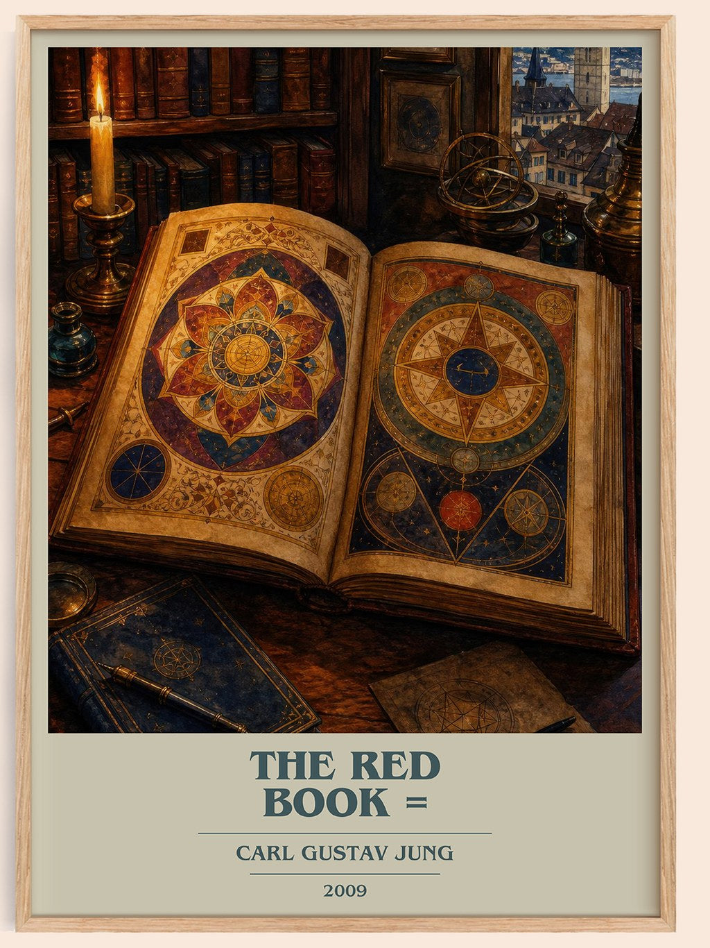 The red book = book cover book poster by Carl Gustav Jung – framed literary art print