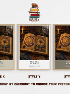 The red book = book cover print in frame leaning in hallway – non fiction wall art