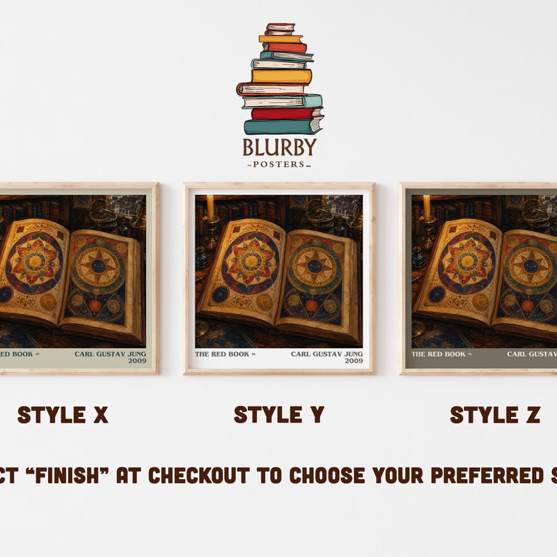 The red book = literary print in frame leaning in hallway – non fiction wall art