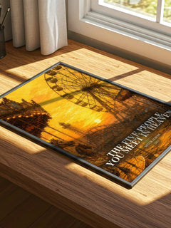 The Five People You Meet in Heaven watercolour book poster framed on wall – contemporary fiction wall art