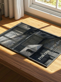 For One More Day watercolour book poster framed on wall – contemporary fiction wall art