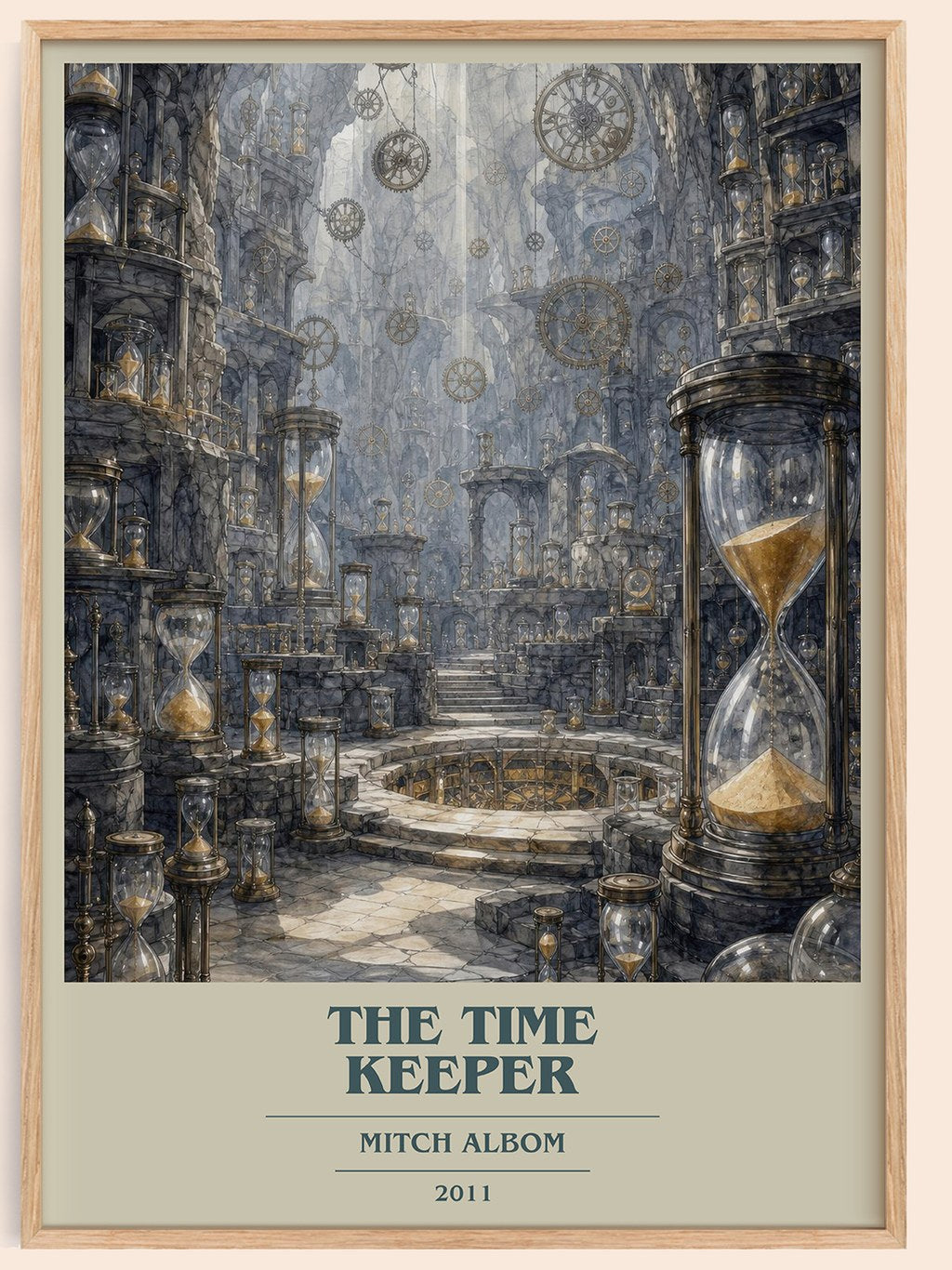 The time keeper book cover book poster by Mitch Albom – framed literary art print