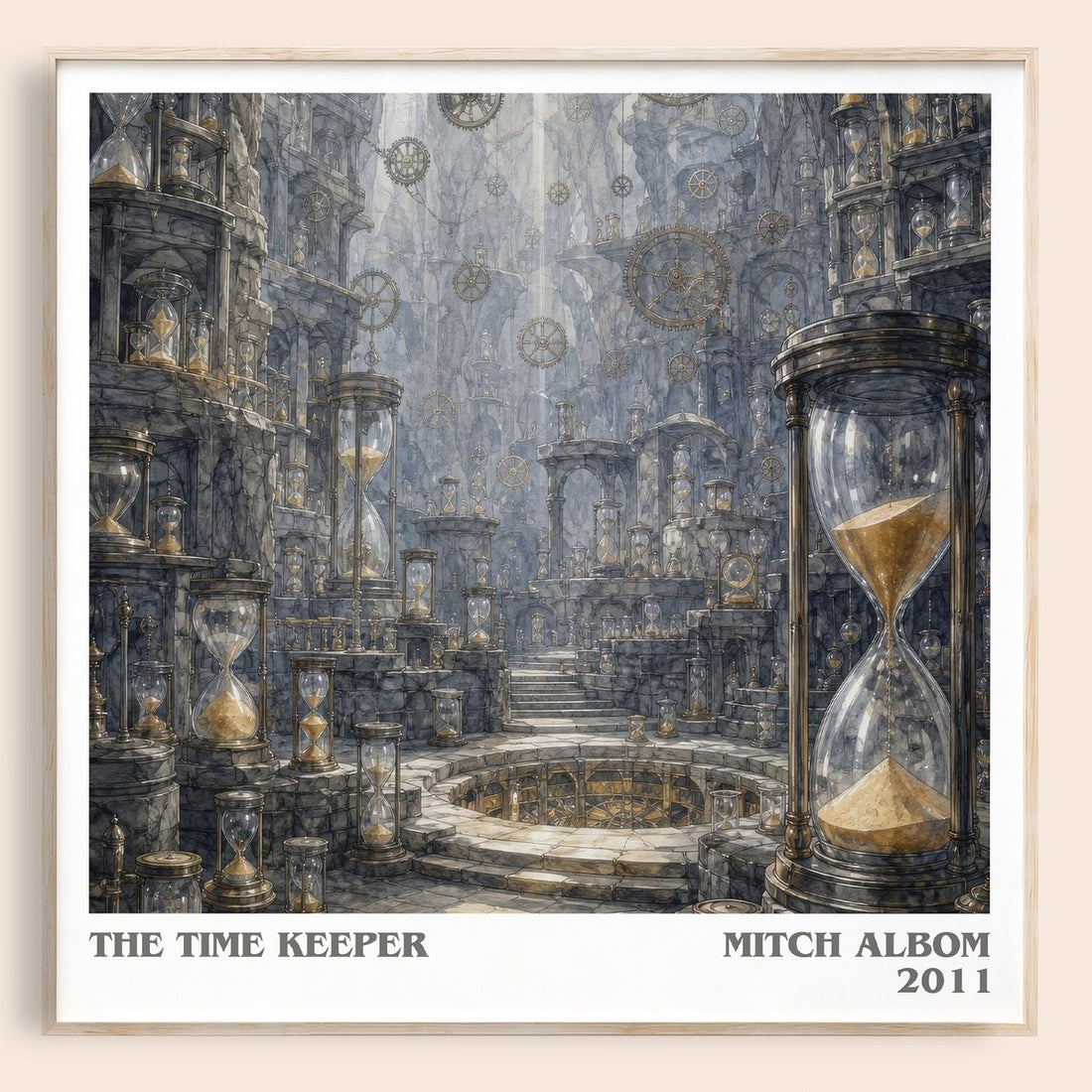 The time keeper literary book poster by Mitch Albom – framed literary art print