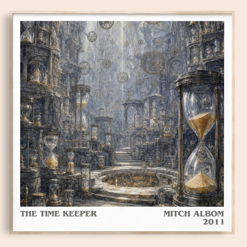The time keeper literary book poster by Mitch Albom – framed literary art print