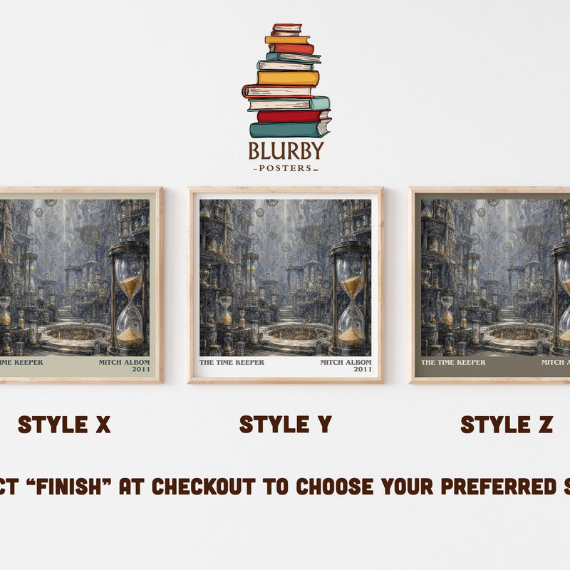 The time keeper literary print in frame leaning in hallway – literary fiction wall art