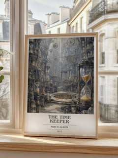 The time keeper book cover poster colour and style options – Mitch Albom book art