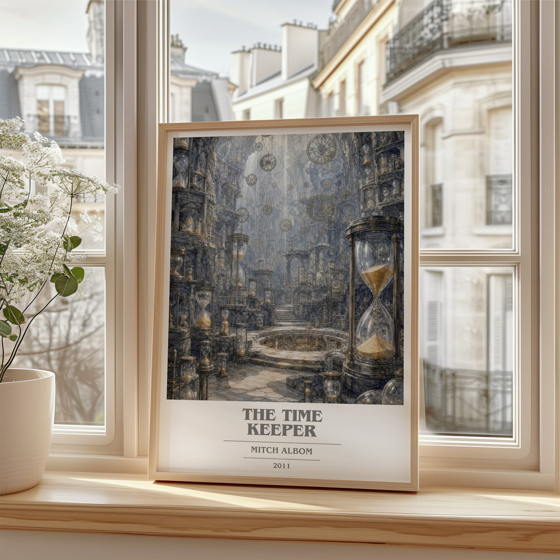 The time keeper book cover poster colour and style options – Mitch Albom book art