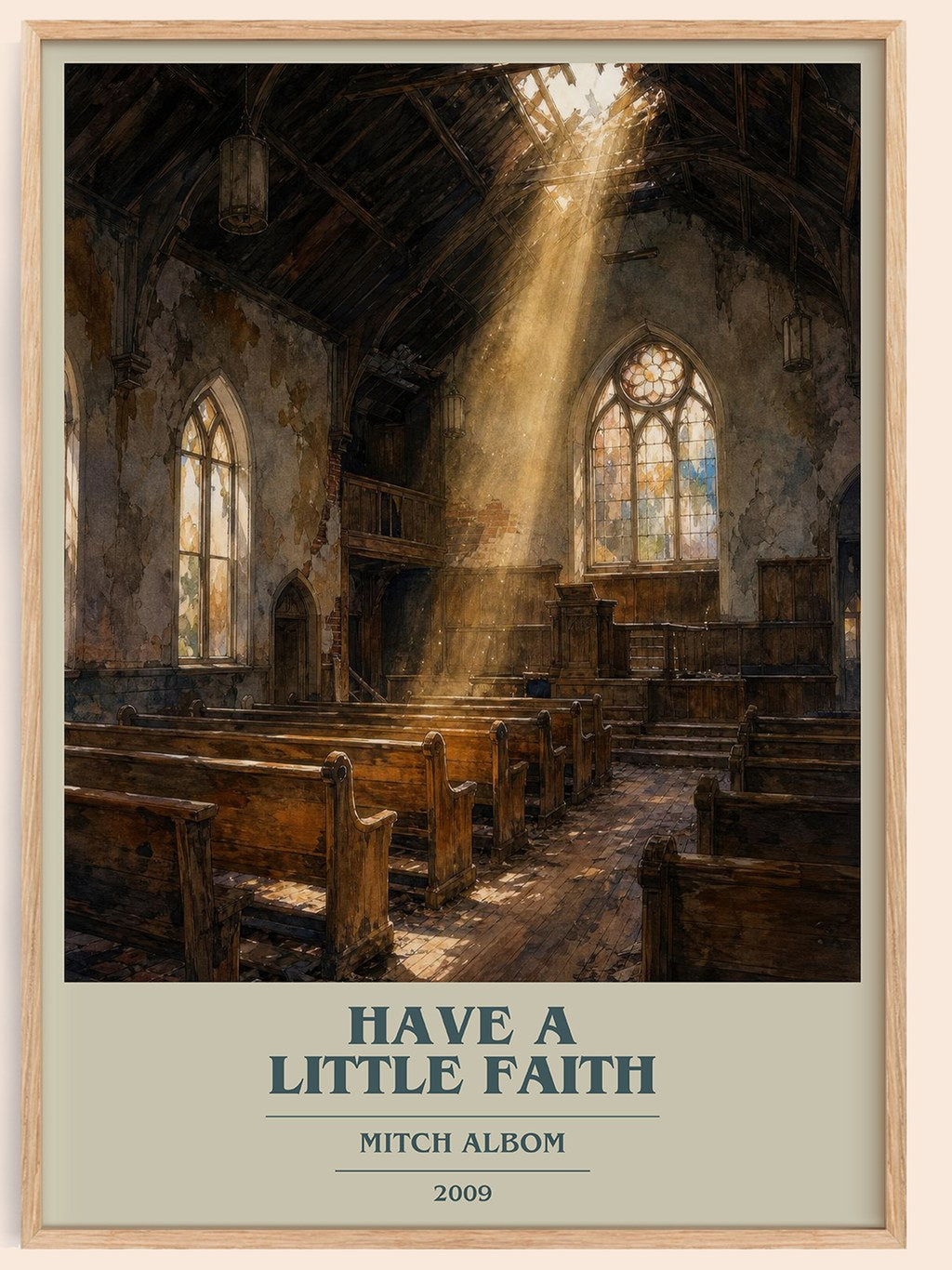 Have a little faith book cover book poster by Mitch Albom – framed literary art print
