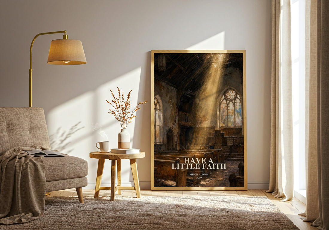 Have a little faith watercolour print in frame leaning in hallway – memoir wall art