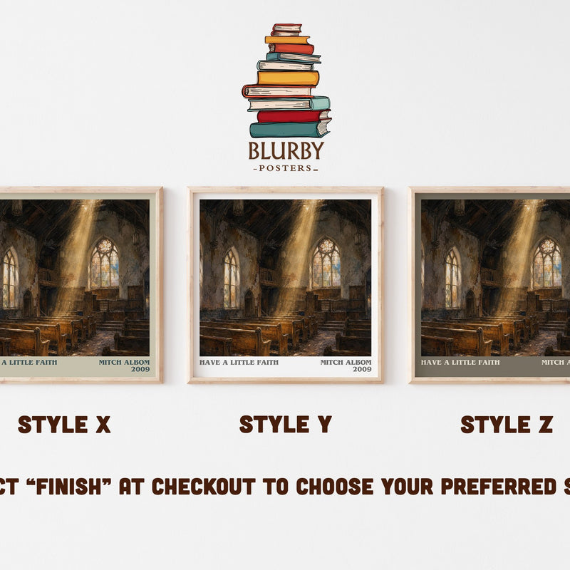 Have a little faith literary print in frame leaning in hallway – memoir wall art