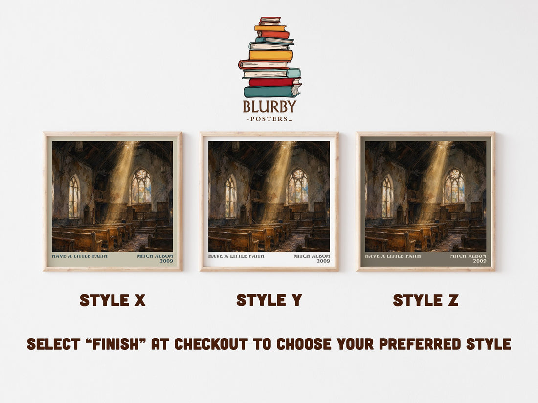 Have a little faith literary print in frame leaning in hallway – memoir wall art (mockup)