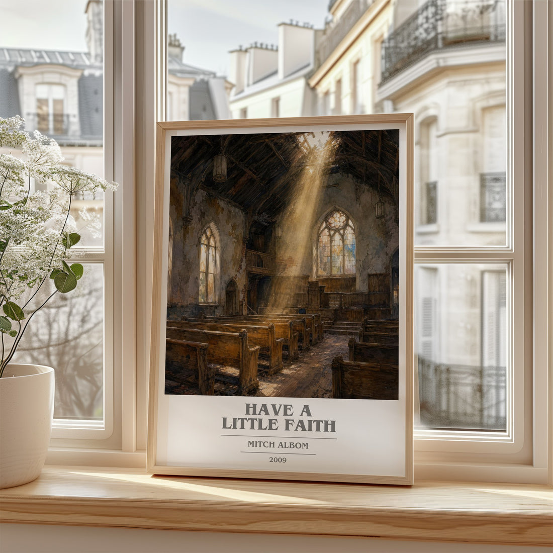 Have a little faith book cover poster colour and style options – Mitch Albom book art