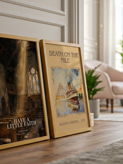 Have a little faith watercolour print framed by window – literary home decor