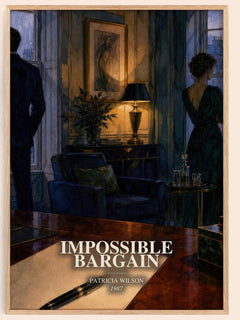 Impossible Bargain watercolour book poster by Patricia Wilson – framed literary art print