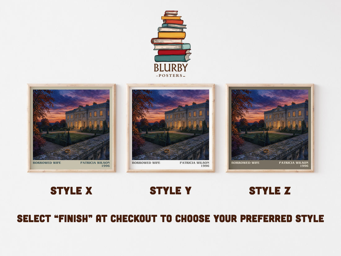 Borrowed Wife literary print in frame leaning in hallway – romance wall art (mockup)