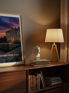 Borrowed Wife watercolour print on bookshelf – Patricia Wilson fan gift