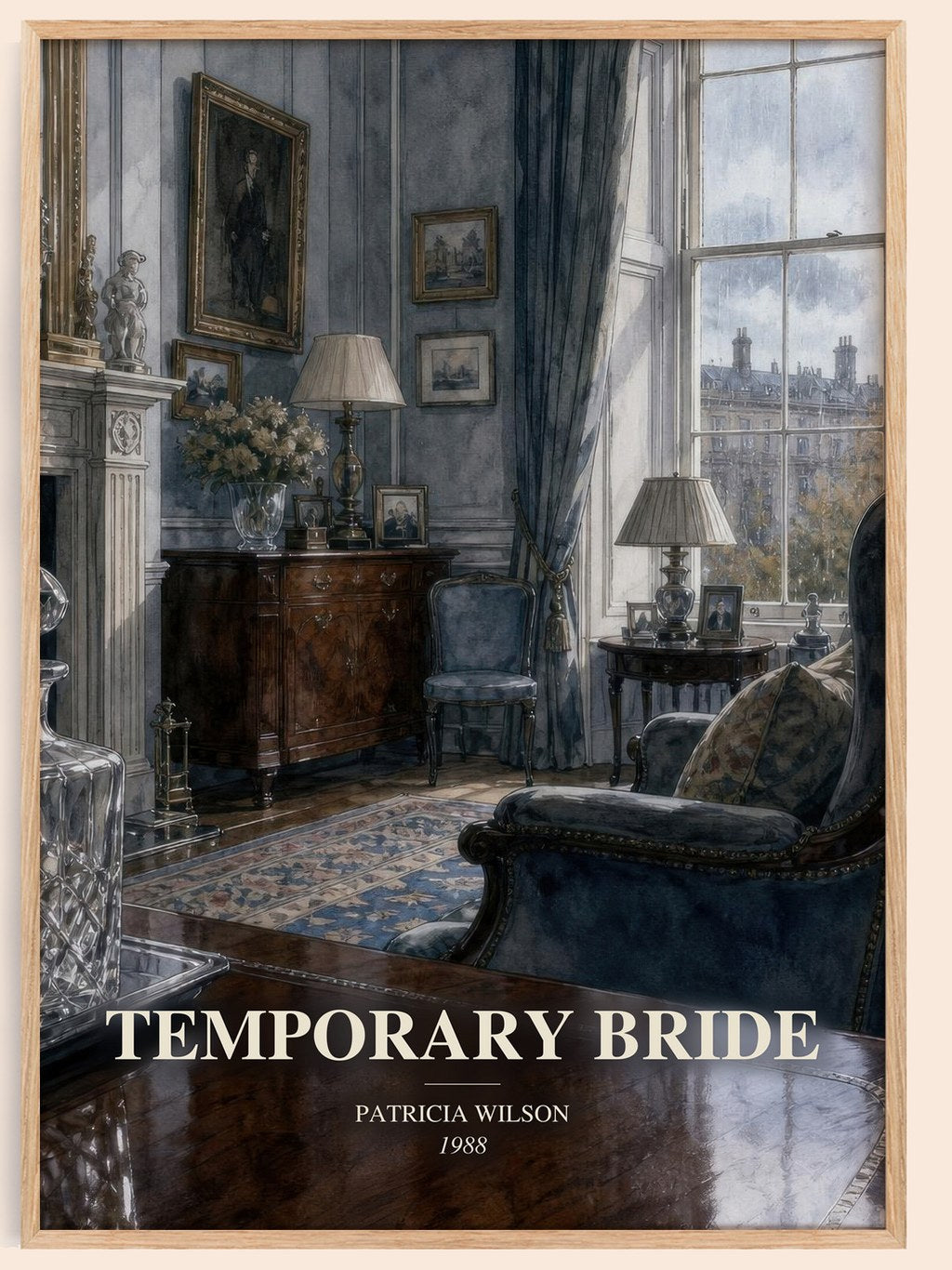 Temporary Bride watercolour book poster by Patricia Wilson – framed literary art print