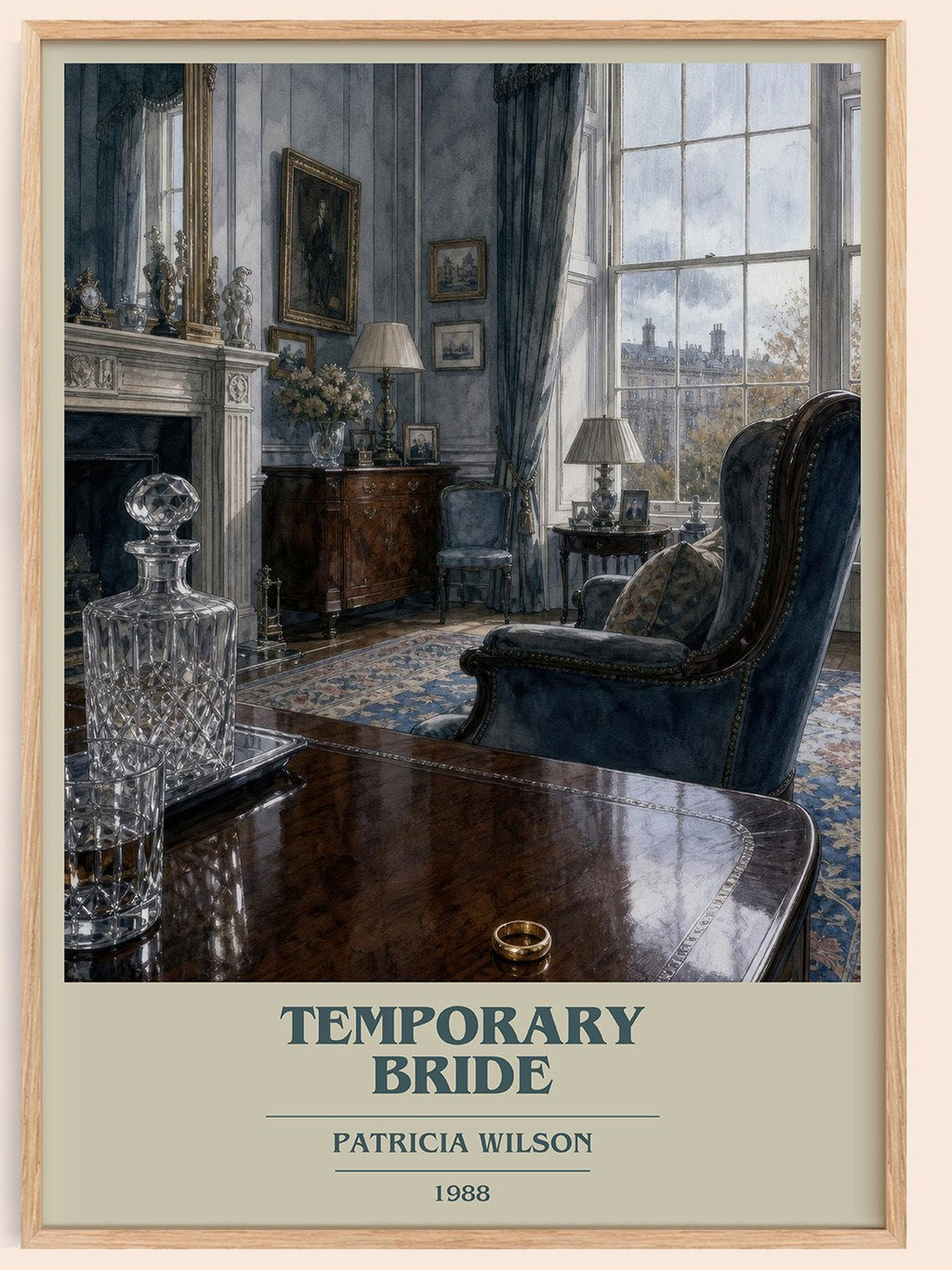 Temporary Bride book cover book poster by Patricia Wilson – framed literary art print