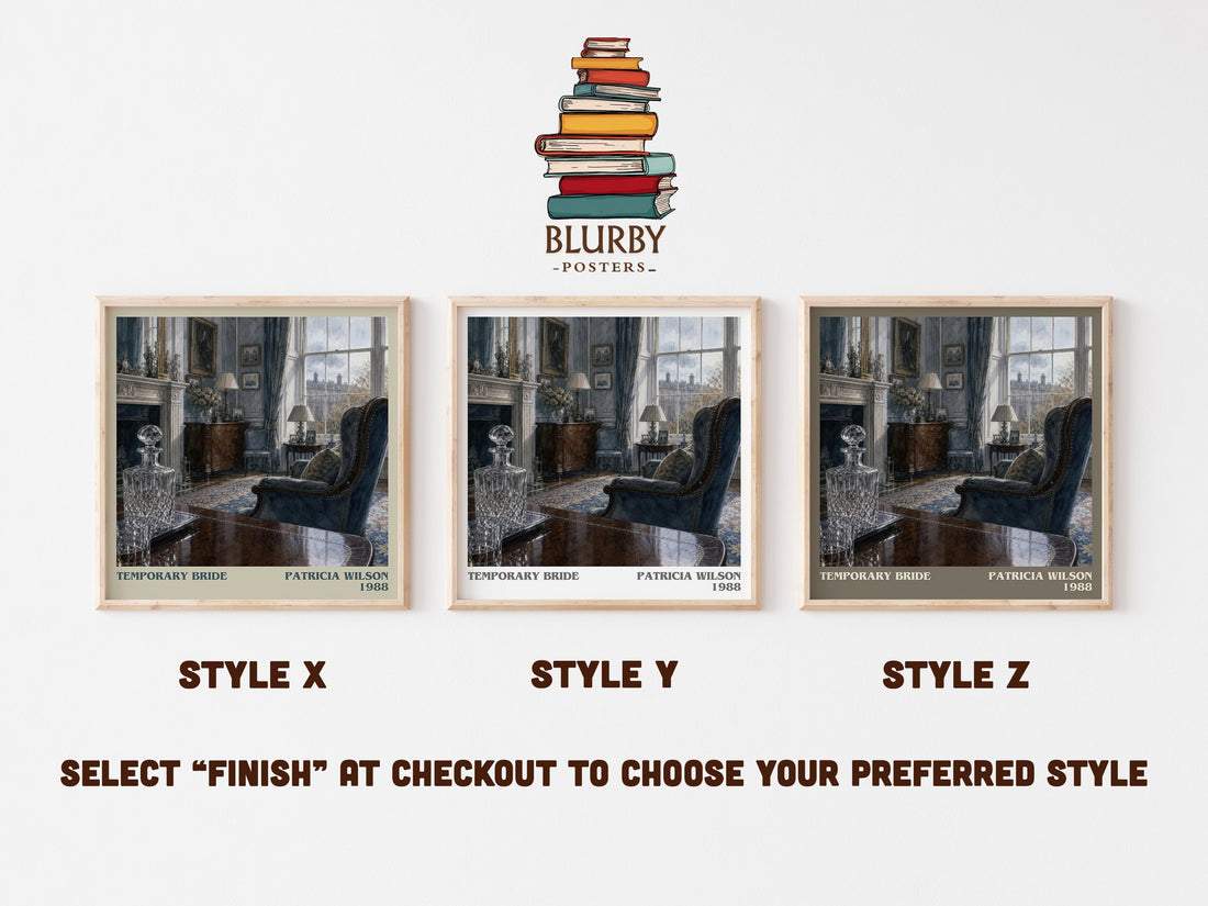 Temporary Bride literary print in frame leaning in hallway – romance wall art (mockup)