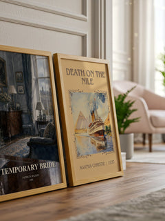 Temporary Bride watercolour print framed by window – literary home decor
