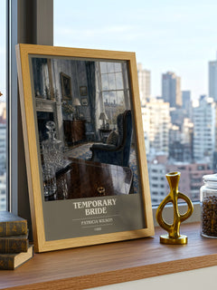 Temporary Bride book cover print framed by window – literary home decor