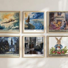 Temporary Bride Literary Art Print by Patricia Wilson – square print in a six-frame gallery wall