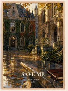 Save Me watercolour book poster by Mona Kasten – framed literary art print