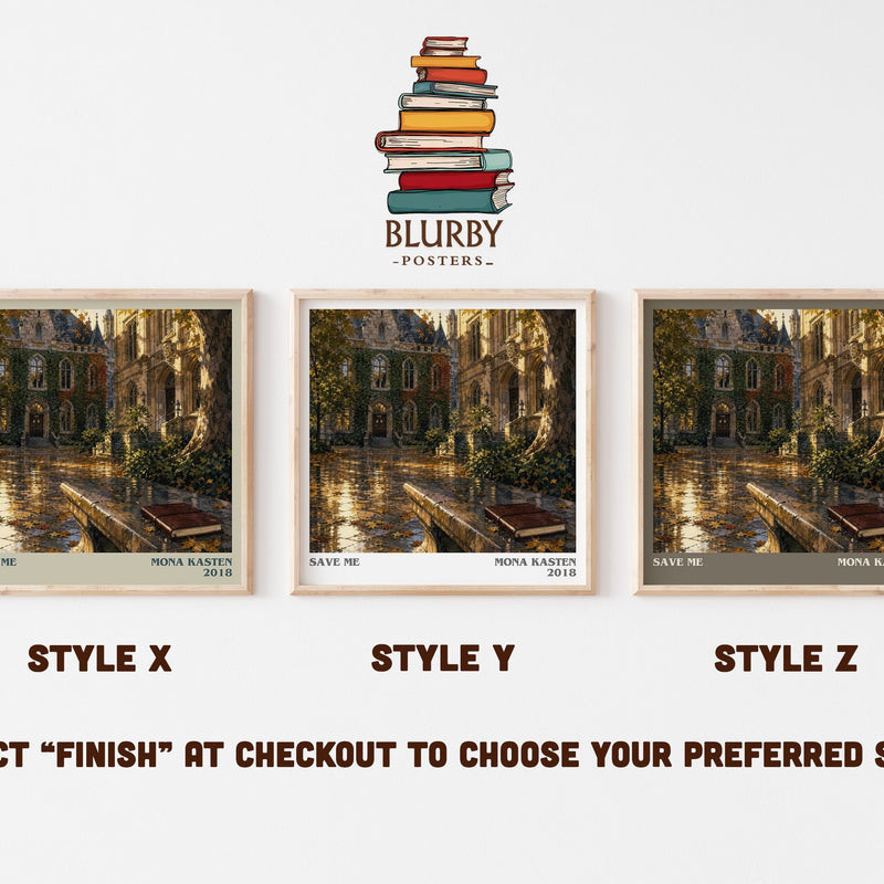 Save Me literary print in frame leaning in hallway – romance wall art