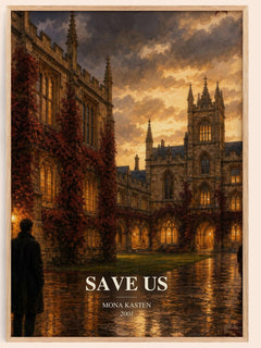 Save Us watercolour book poster by Mona Kasten – framed literary art print