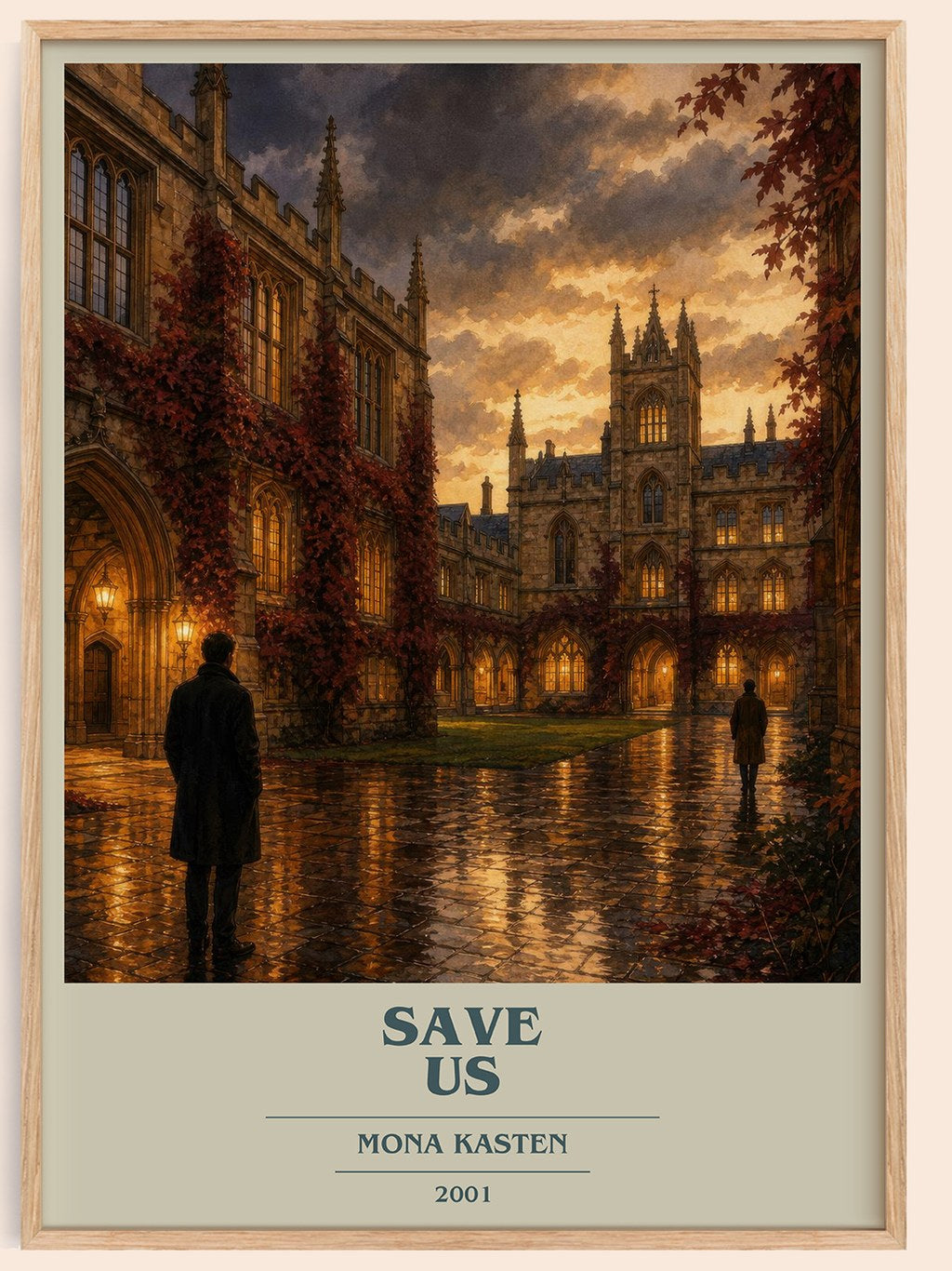 Save Us book cover book poster by Mona Kasten – framed literary art print