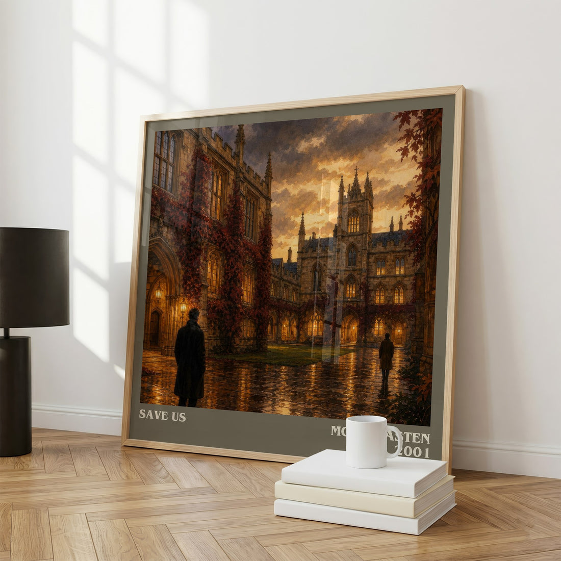 Save Us literary print framed by window – literary home decor