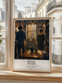 Begin Again book cover poster colour and style options – Mona Kasten book art