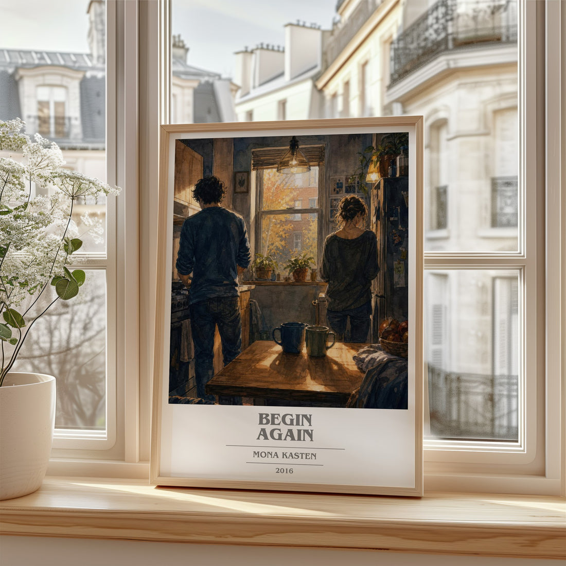 Begin Again book cover poster colour and style options – Mona Kasten book art