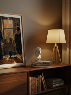 Begin Again watercolour print on bookshelf – Mona Kasten fan gift