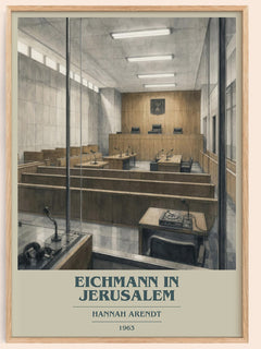 Eichmann in Jerusalem book cover book poster by Hannah Arendt – framed literary art print