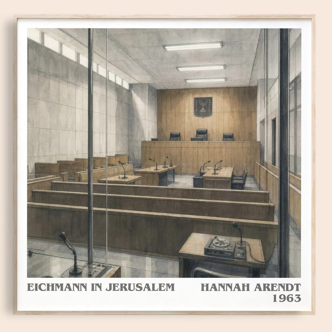 Eichmann in Jerusalem literary book poster by Hannah Arendt – framed literary art print