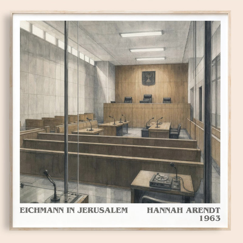 Eichmann in Jerusalem literary book poster by Hannah Arendt – framed literary art print