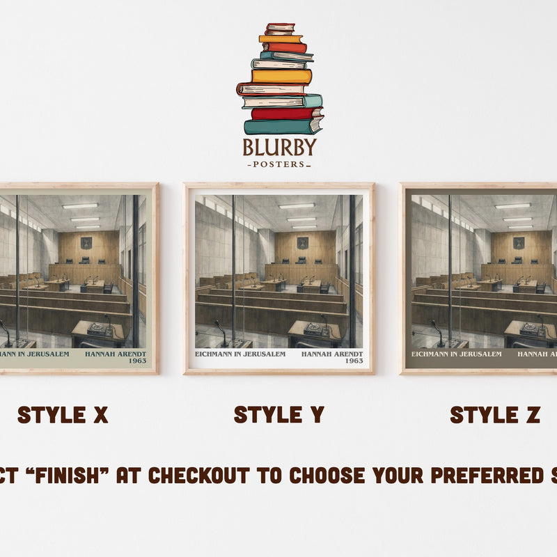 Eichmann in Jerusalem literary print in frame leaning in hallway – non fiction wall art