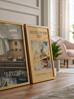 Eichmann in Jerusalem watercolour print framed by window – literary home decor