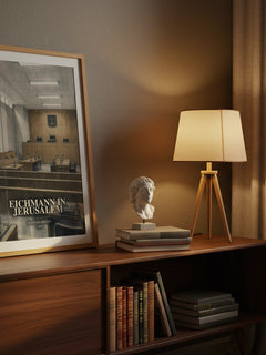 Eichmann in Jerusalem watercolour print on bookshelf – Hannah Arendt fan gift