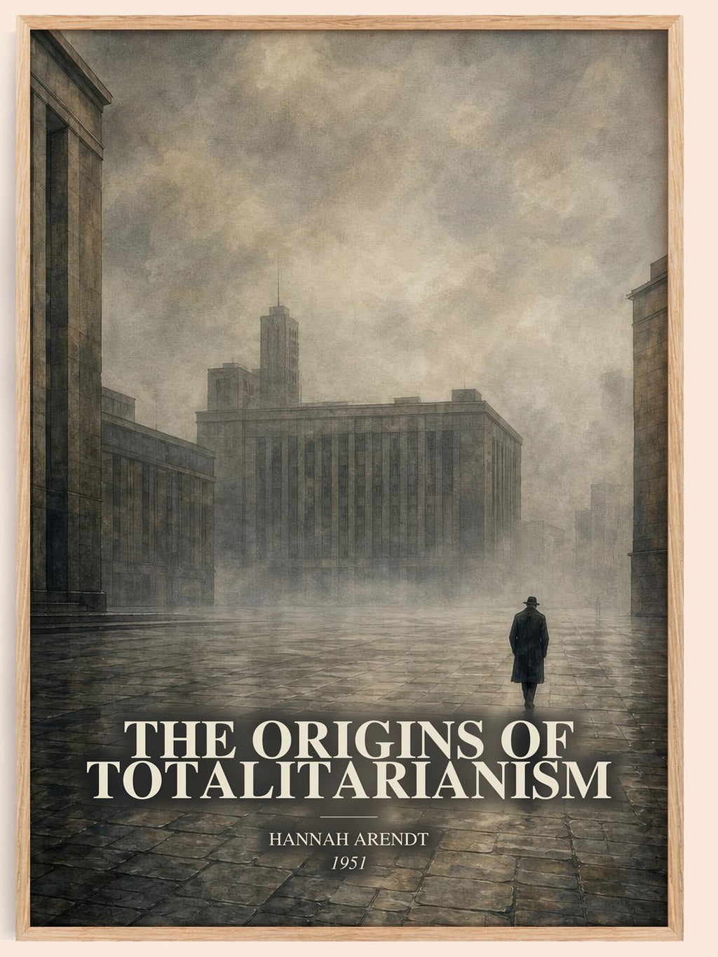 The Origins of Totalitarianism watercolour book poster by Hannah Arendt – framed literary art print