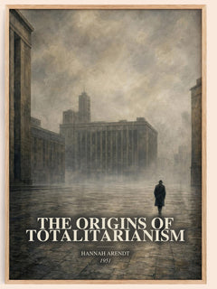 The Origins of Totalitarianism watercolour book poster by Hannah Arendt – framed literary art print