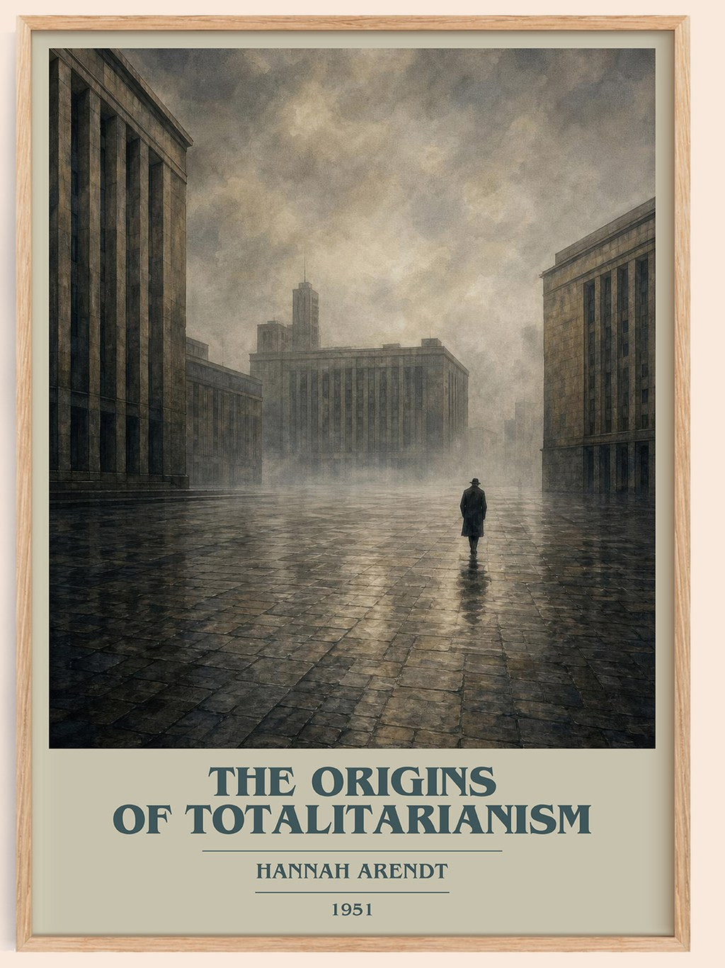 The Origins of Totalitarianism book cover book poster by Hannah Arendt – framed literary art print
