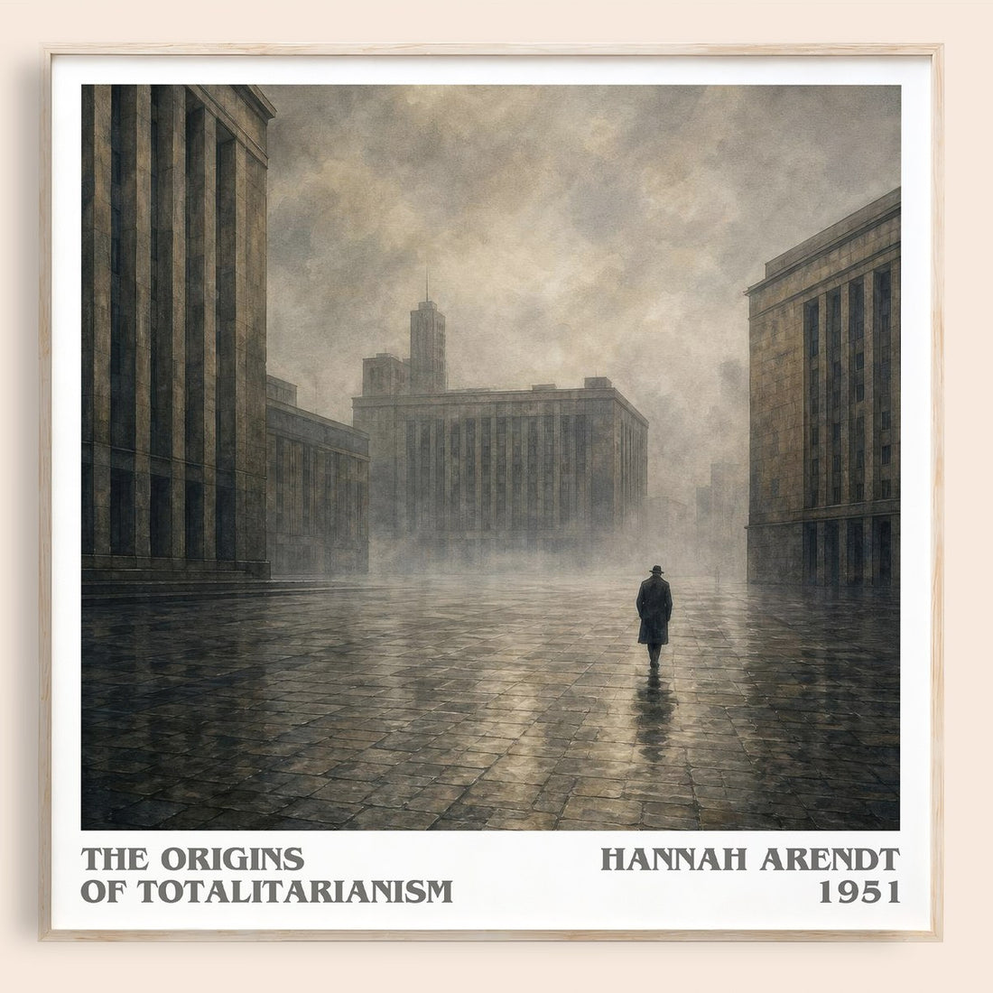 The Origins of Totalitarianism literary book poster by Hannah Arendt – framed literary art print