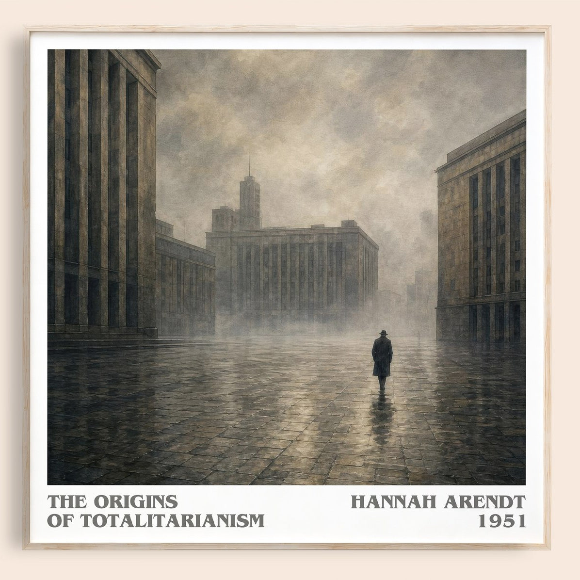 The Origins of Totalitarianism literary book poster by Hannah Arendt – framed literary art print