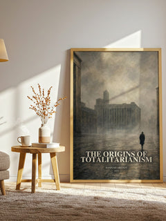 The Origins of Totalitarianism watercolour print in frame leaning in hallway – philosophy wall art