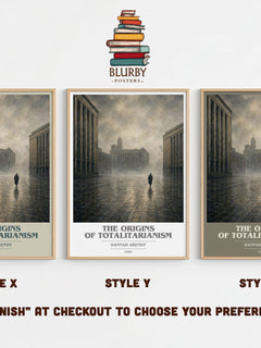 The Origins of Totalitarianism book cover print in frame leaning in hallway – philosophy wall art